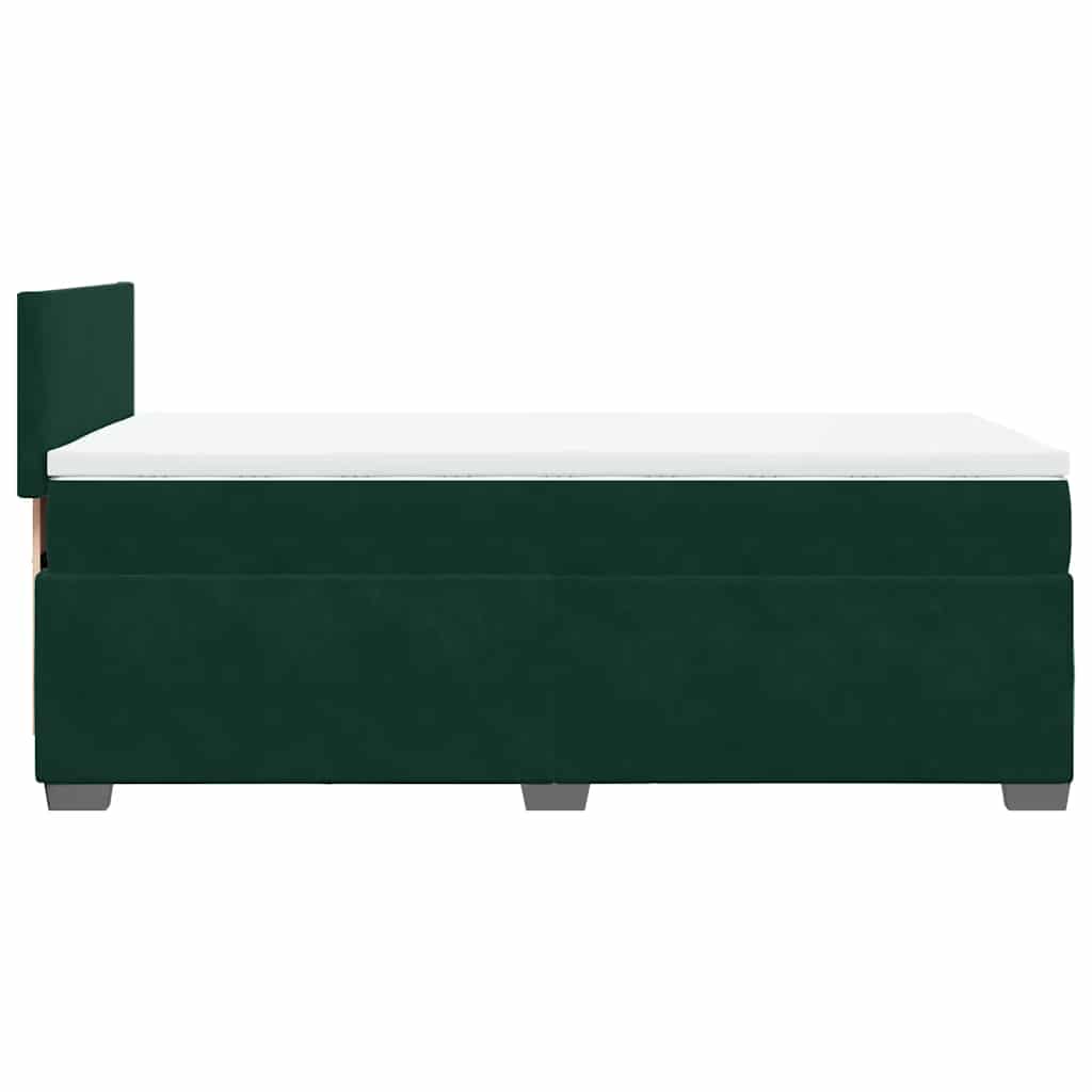 Box spring krevet s madracem tamnozeleni 90x200 cm baršunasti