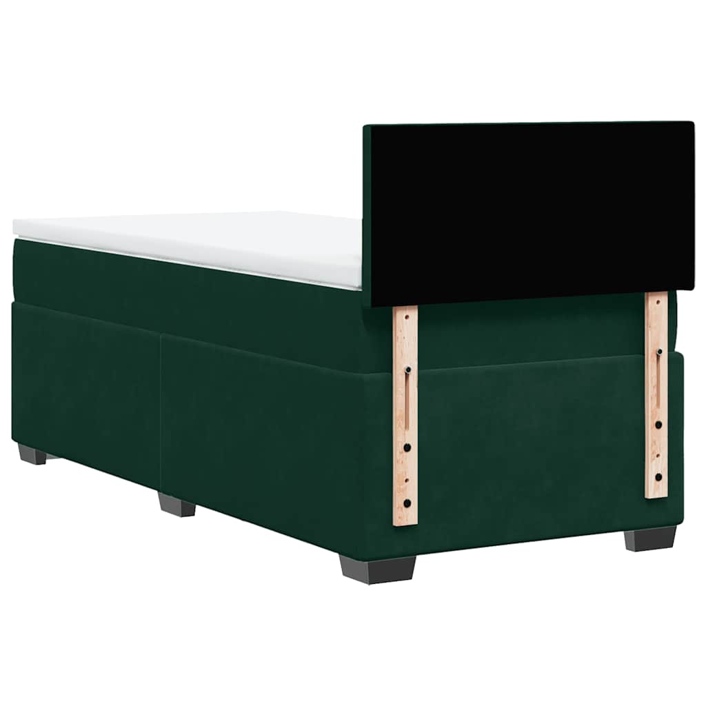 Box spring krevet s madracem tamnozeleni 90x200 cm baršunasti