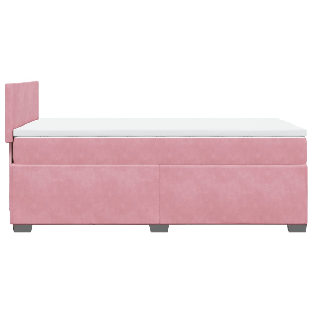 Box spring krevet s madracem ružičasti 90x200 cm baršunasti