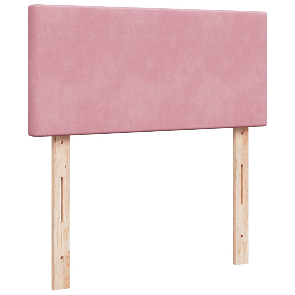 Box spring krevet s madracem ružičasti 90x200 cm baršunasti