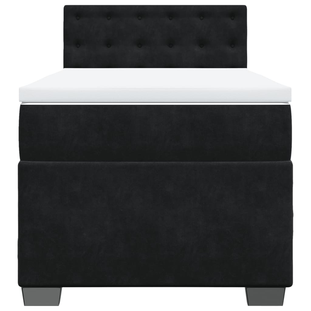 Box spring krevet s madracem crni 90x200 cm baršunasti