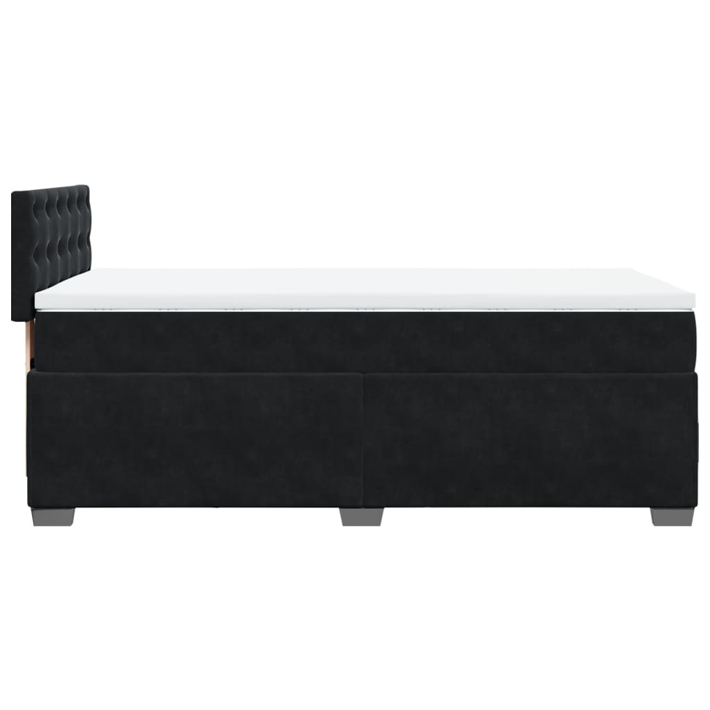Box spring krevet s madracem crni 90x200 cm baršunasti