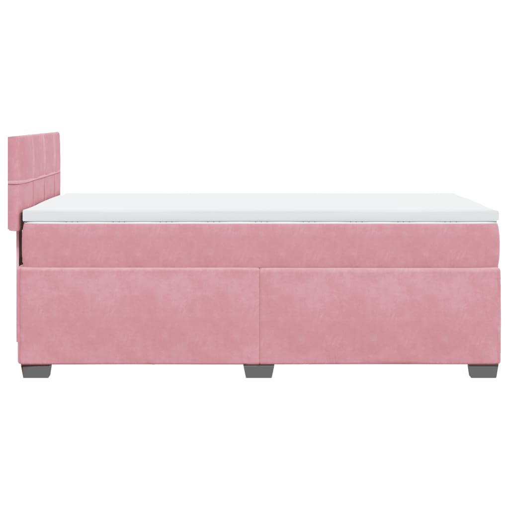 Box spring krevet s madracem ružičasti 90x200 cm baršunasti