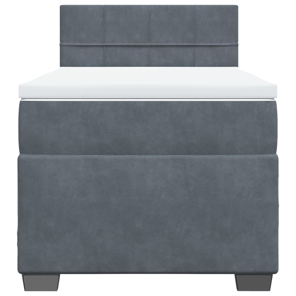 Box spring krevet s madracem tamnosivi 100x200 cm baršunasti