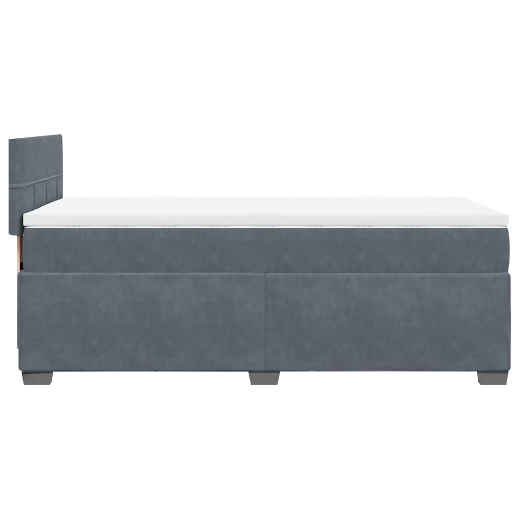Box spring krevet s madracem tamnosivi 100x200 cm baršunasti