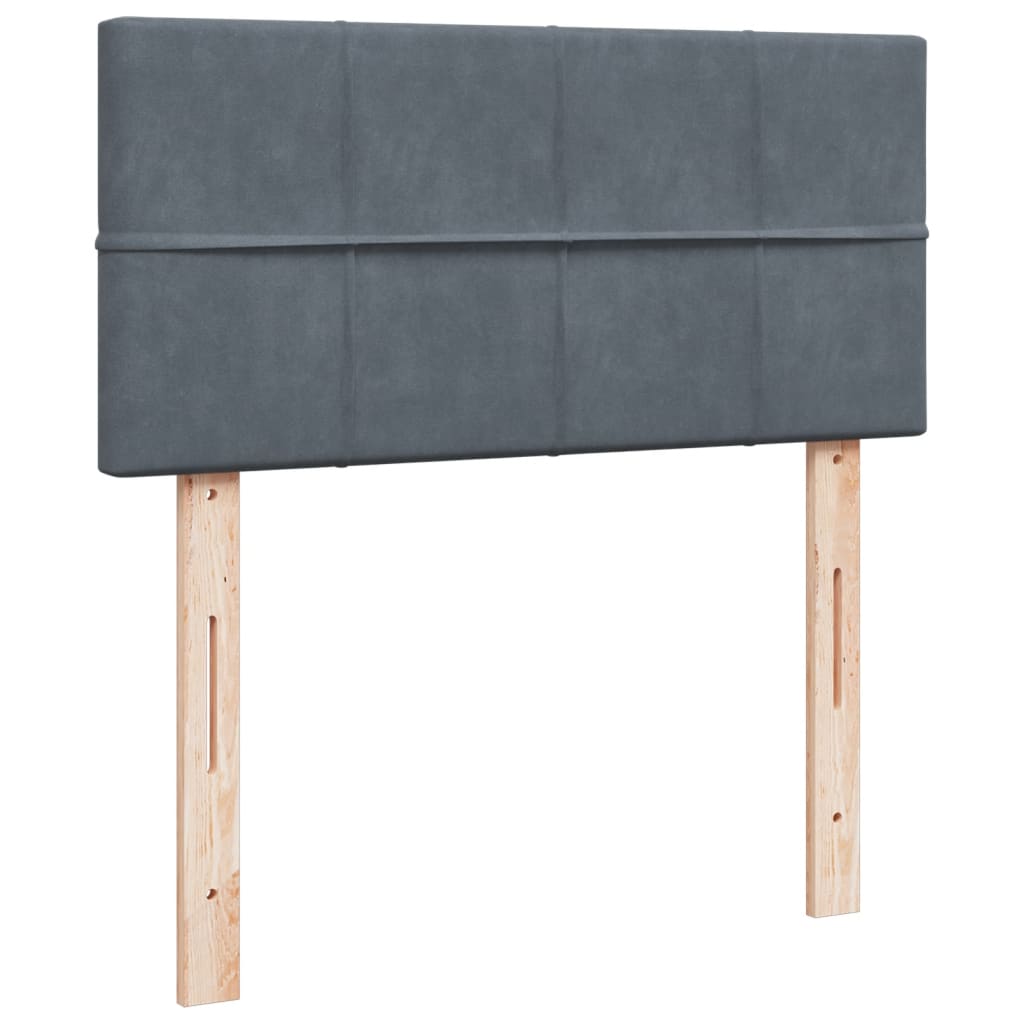Box spring krevet s madracem tamnosivi 100x200 cm baršunasti