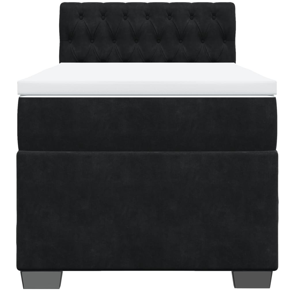 Box spring krevet s madracem crni 100x200 cm baršunasti