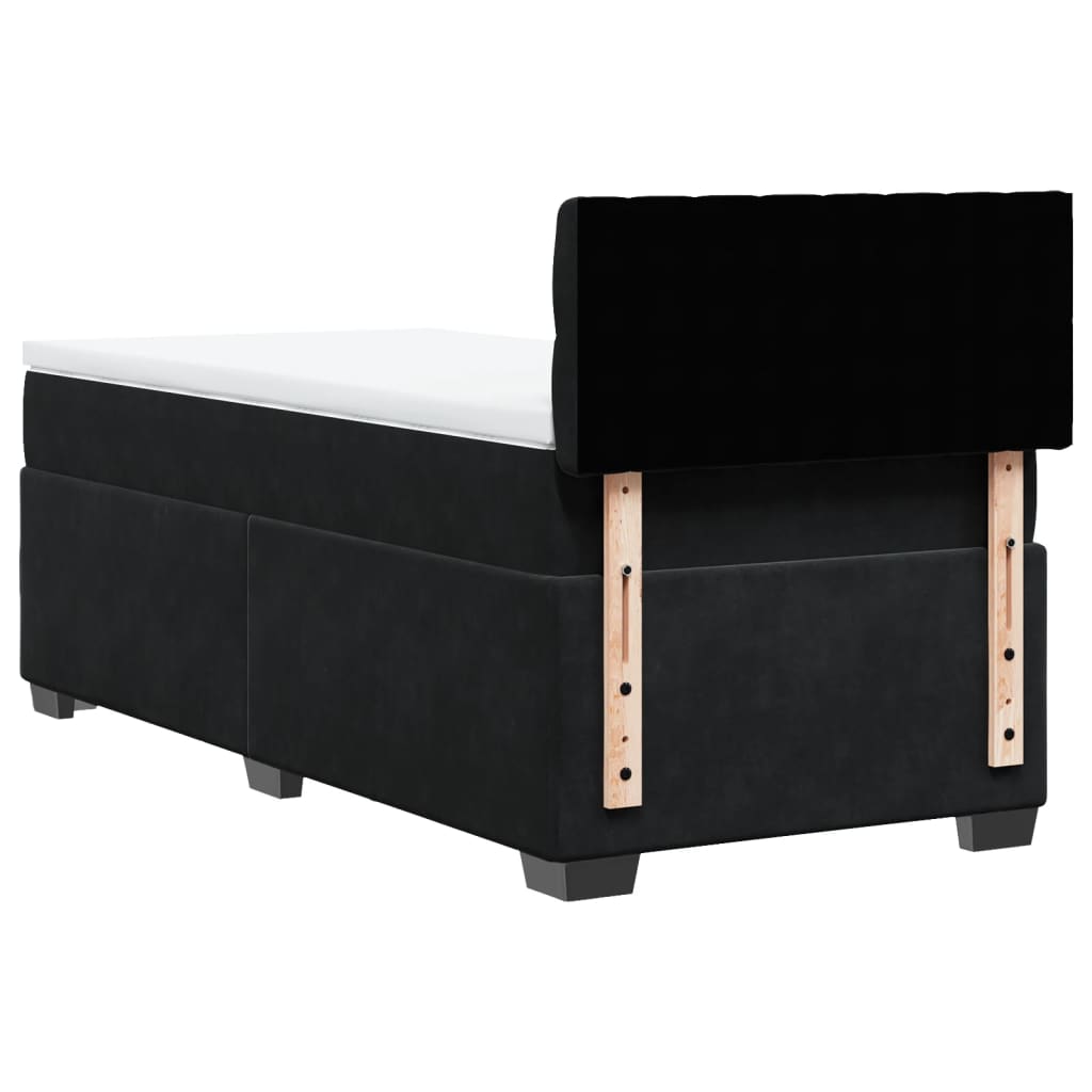 Box spring krevet s madracem crni 100x200 cm baršunasti