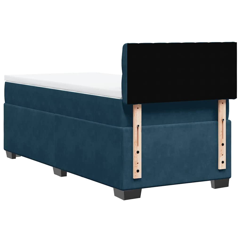 Box spring krevet s madracem plavi 100x200 cm baršunasti