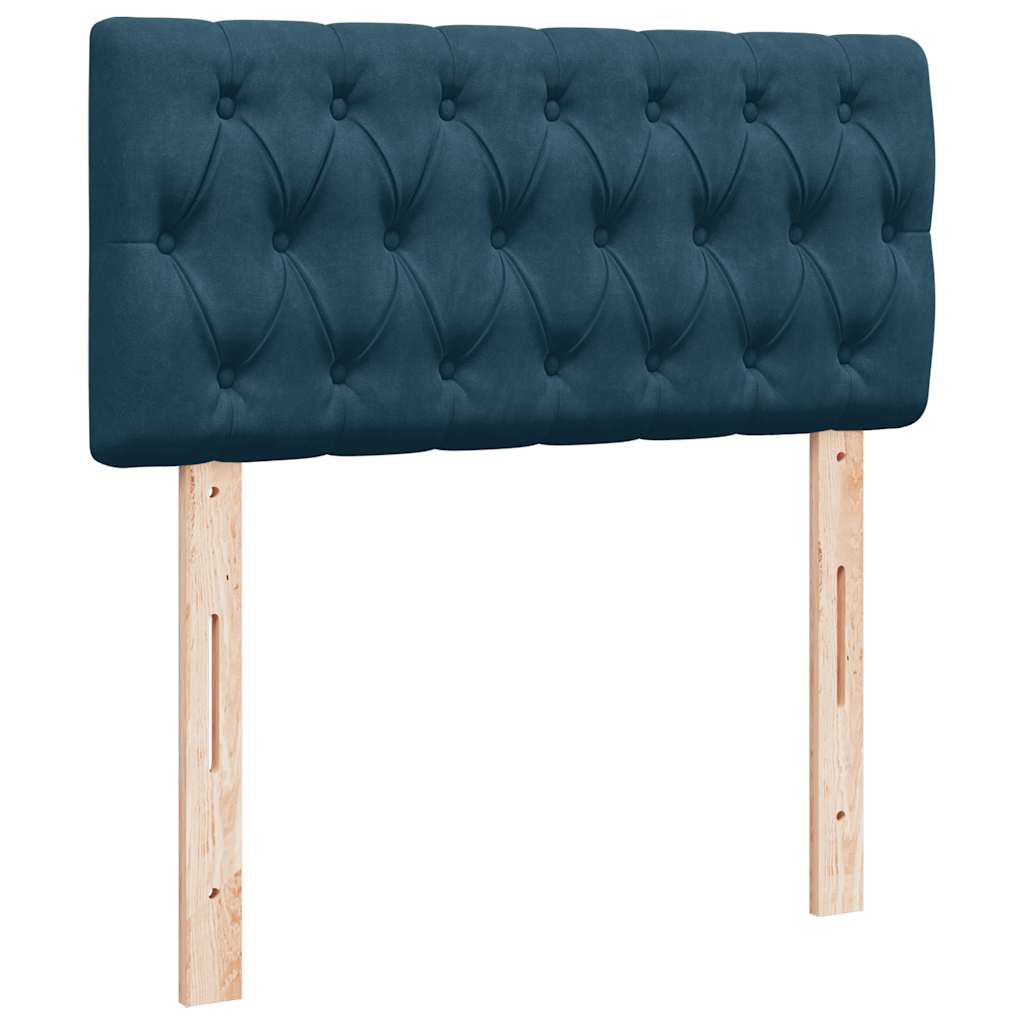 Box spring krevet s madracem plavi 100x200 cm baršunasti