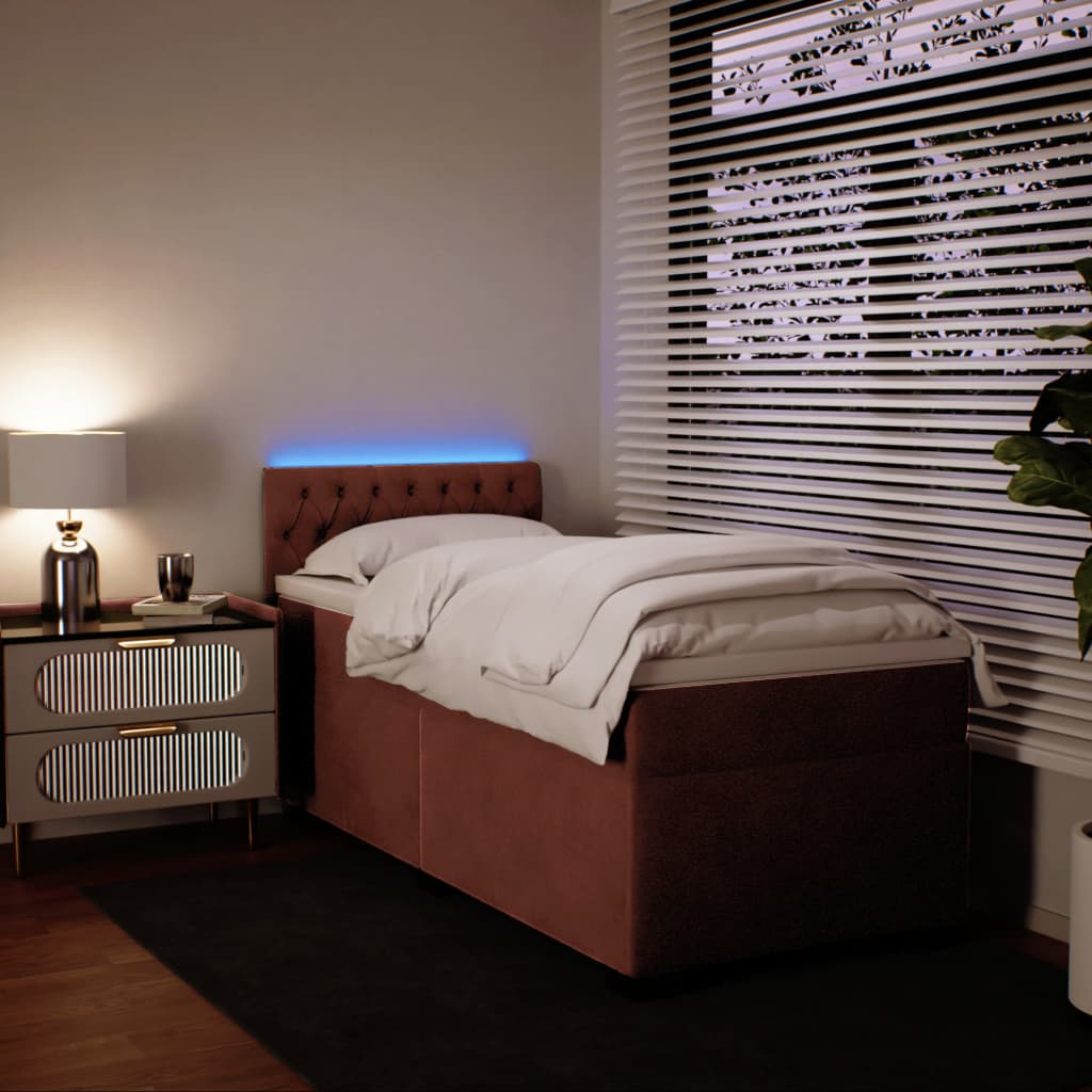 Box spring krevet s madracem ružičasti 100x200 cm baršunasti