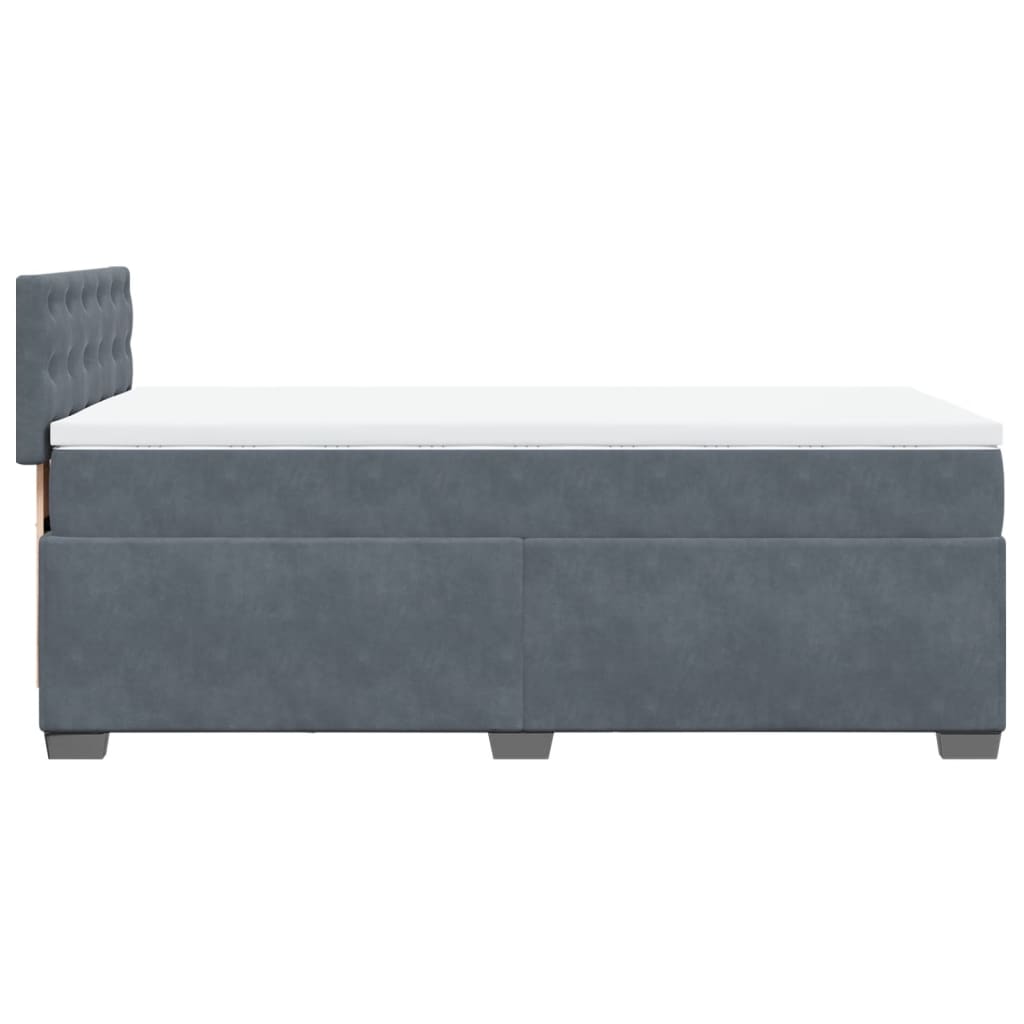 Box spring krevet s madracem tamnosivi 100x200 cm baršunasti