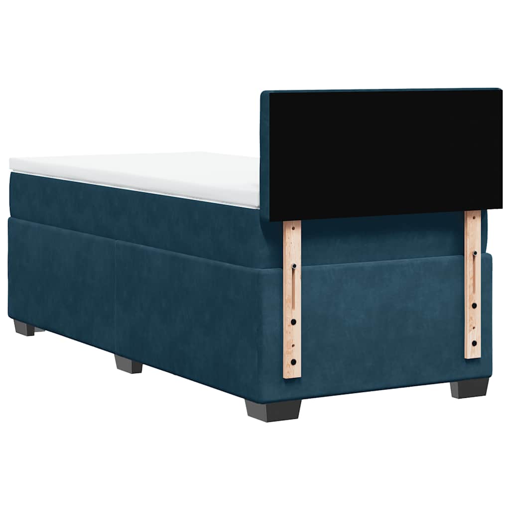 Box spring krevet s madracem plavi 100x200 cm baršunasti