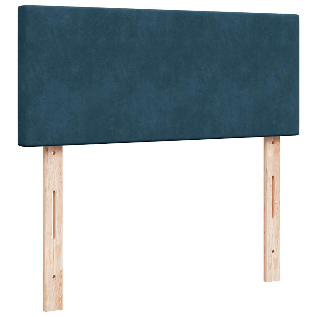 Krevet s oprugama i madracem plavi 120 x 190 cm baršun