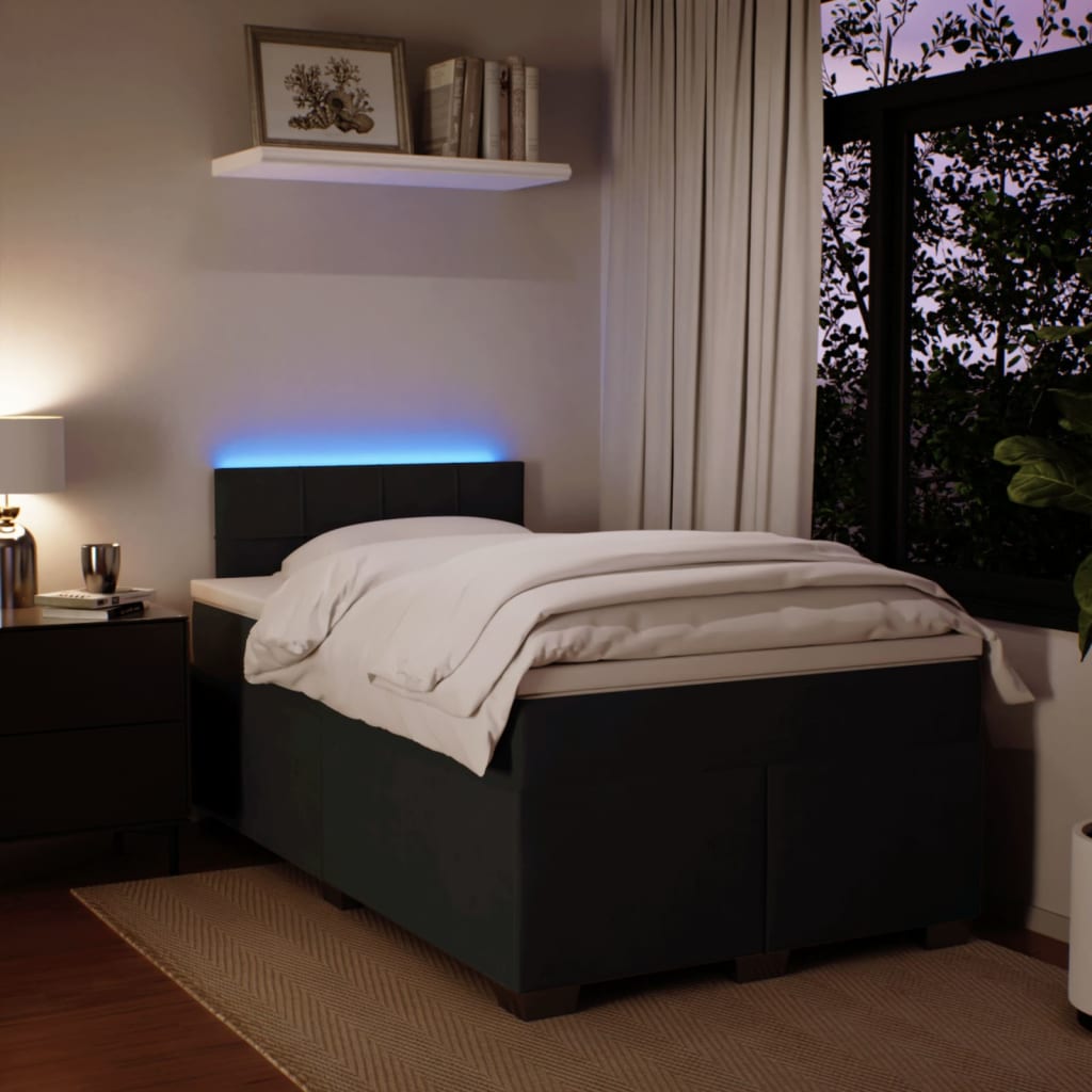 Krevet box spring s madracem crni 120 x 190 cm baršunasti