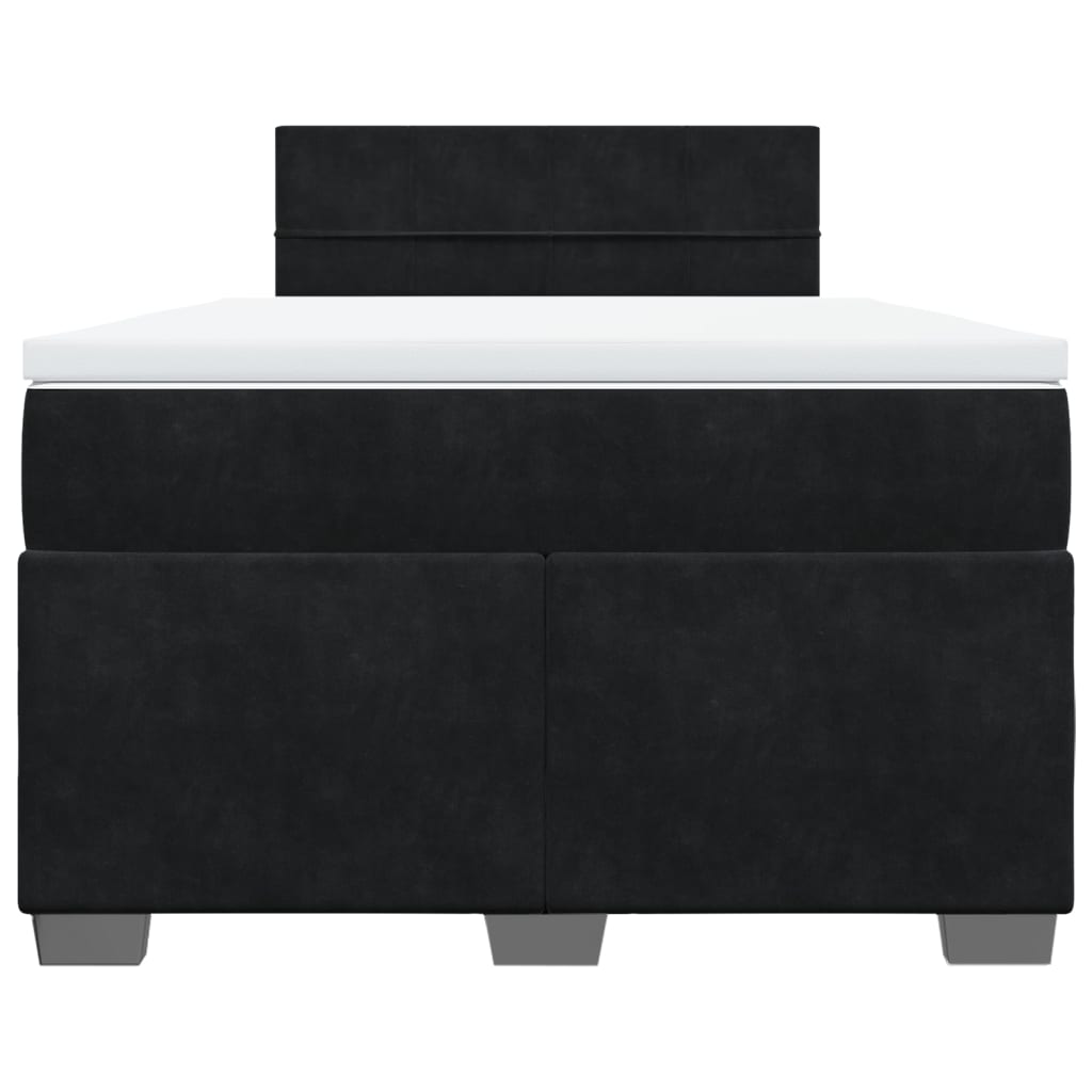 Krevet box spring s madracem crni 120 x 190 cm baršunasti