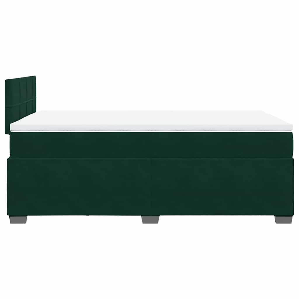Krevet box spring s madracem tamnozeleni 120x190 cm baršunasti
