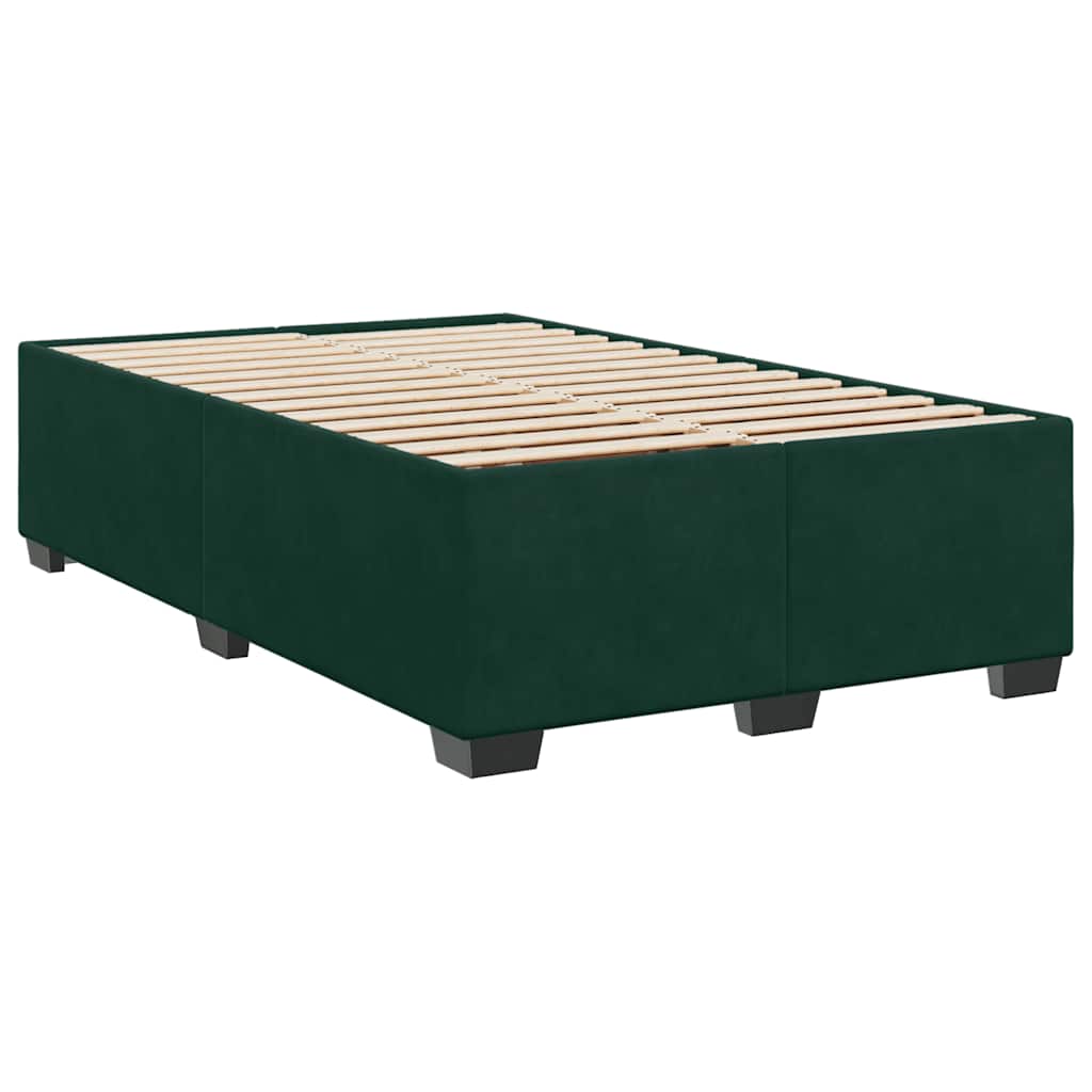 Krevet box spring s madracem tamnozeleni 120x190 cm baršunasti