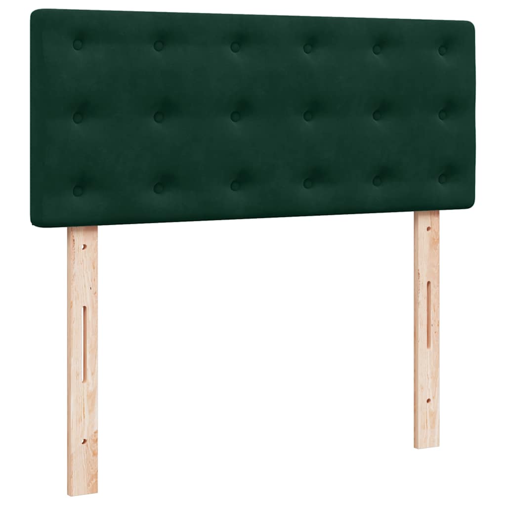 Krevet box spring s madracem tamnozeleni 120x190 cm baršunasti