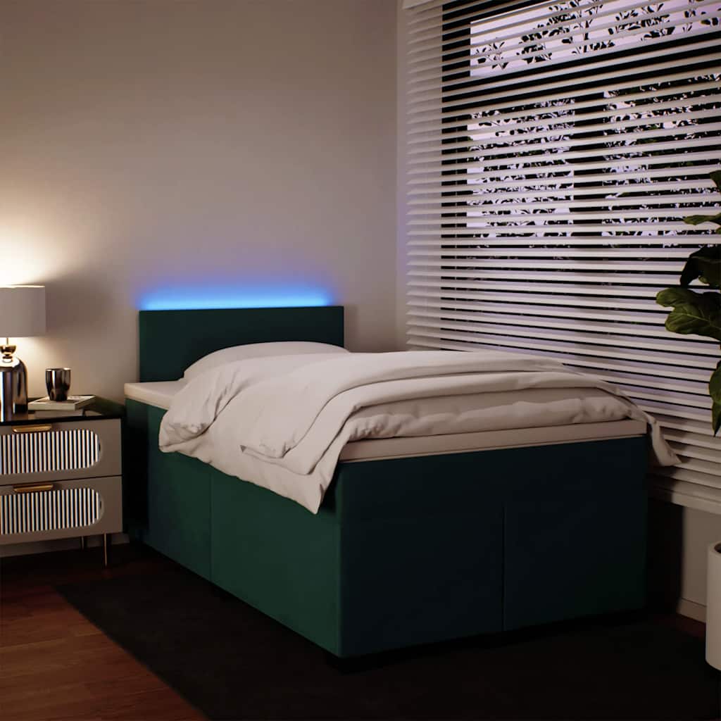 Box spring krevet s madracem tamnozeleni 120x200 cm baršunasti