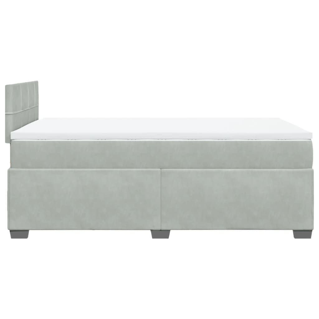Box spring krevet s madracem svjetlosivi 120x200 cm baršunasti