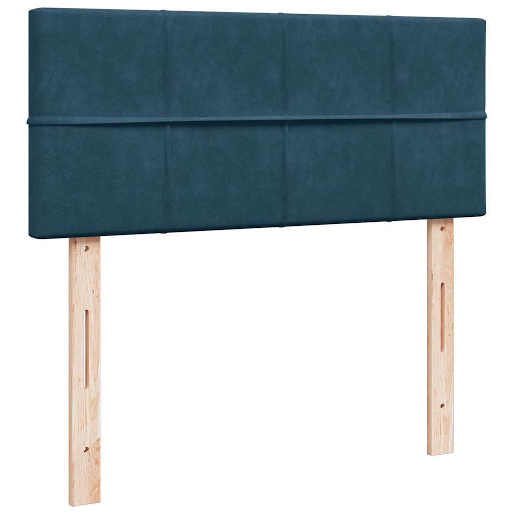 Krevet s oprugama i madracem plavi 120 x 200 cm baršun