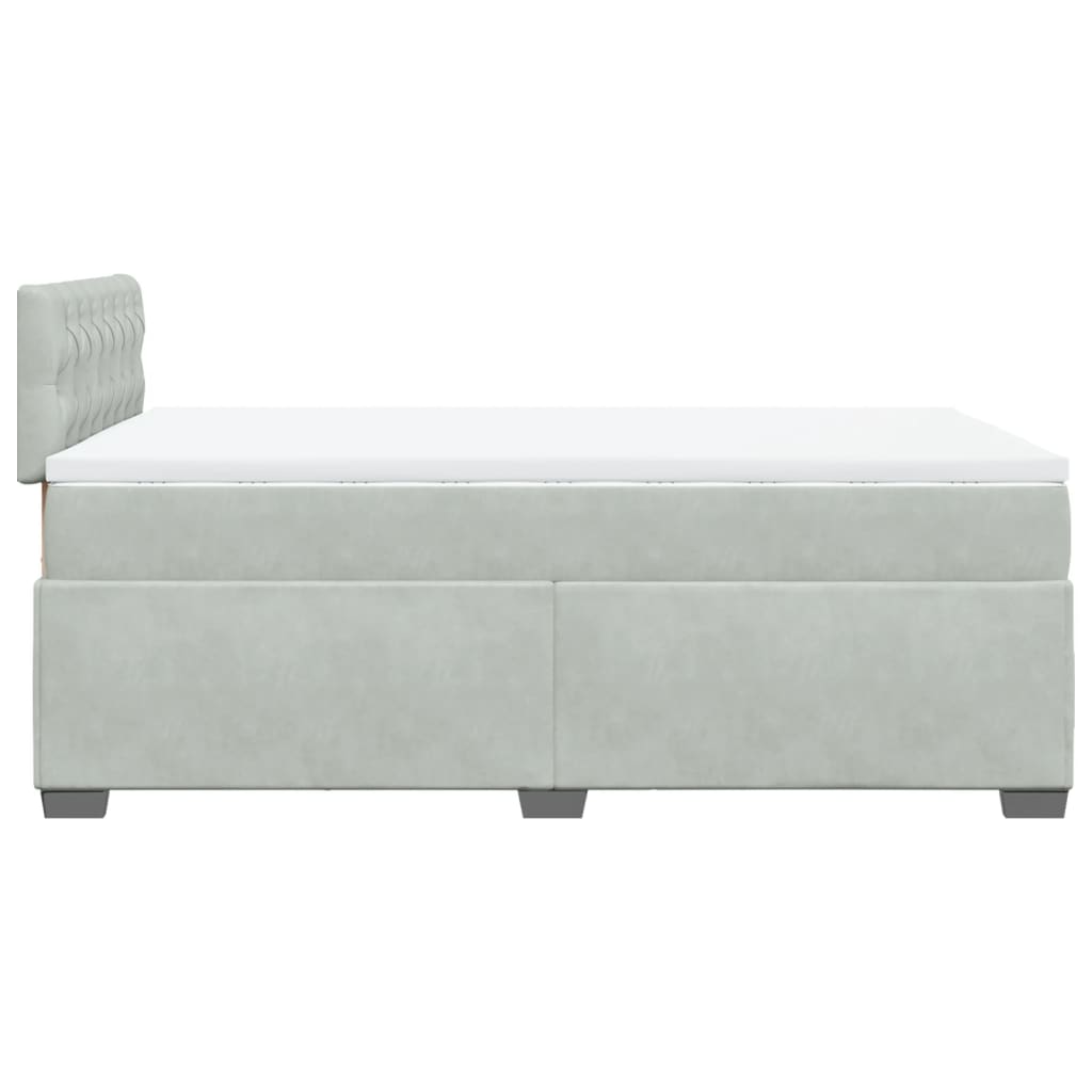 Box spring krevet s madracem svjetlosivi 120x200 cm baršunasti