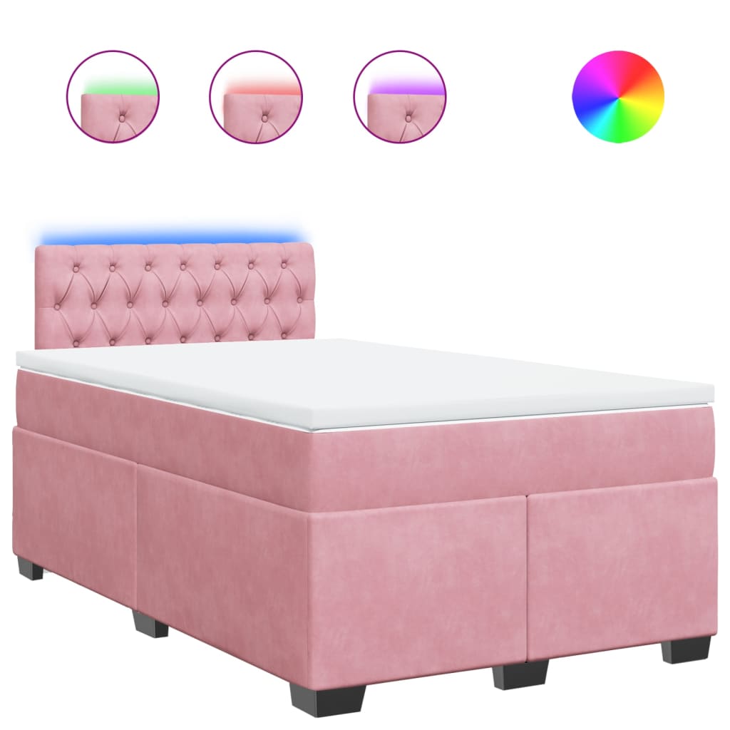 Box spring krevet s madracem ružičasti 120 x 200 cm baršunasti