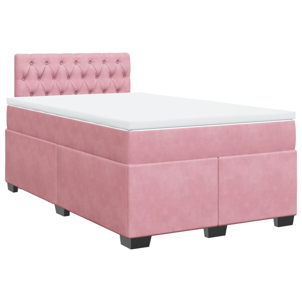 Box spring krevet s madracem ružičasti 120 x 200 cm baršunasti