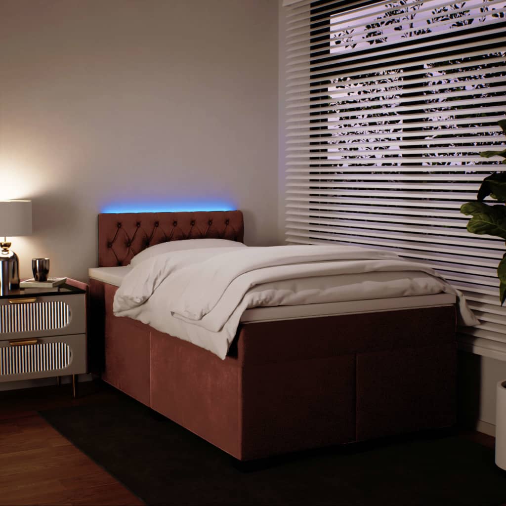 Box spring krevet s madracem ružičasti 120 x 200 cm baršunasti