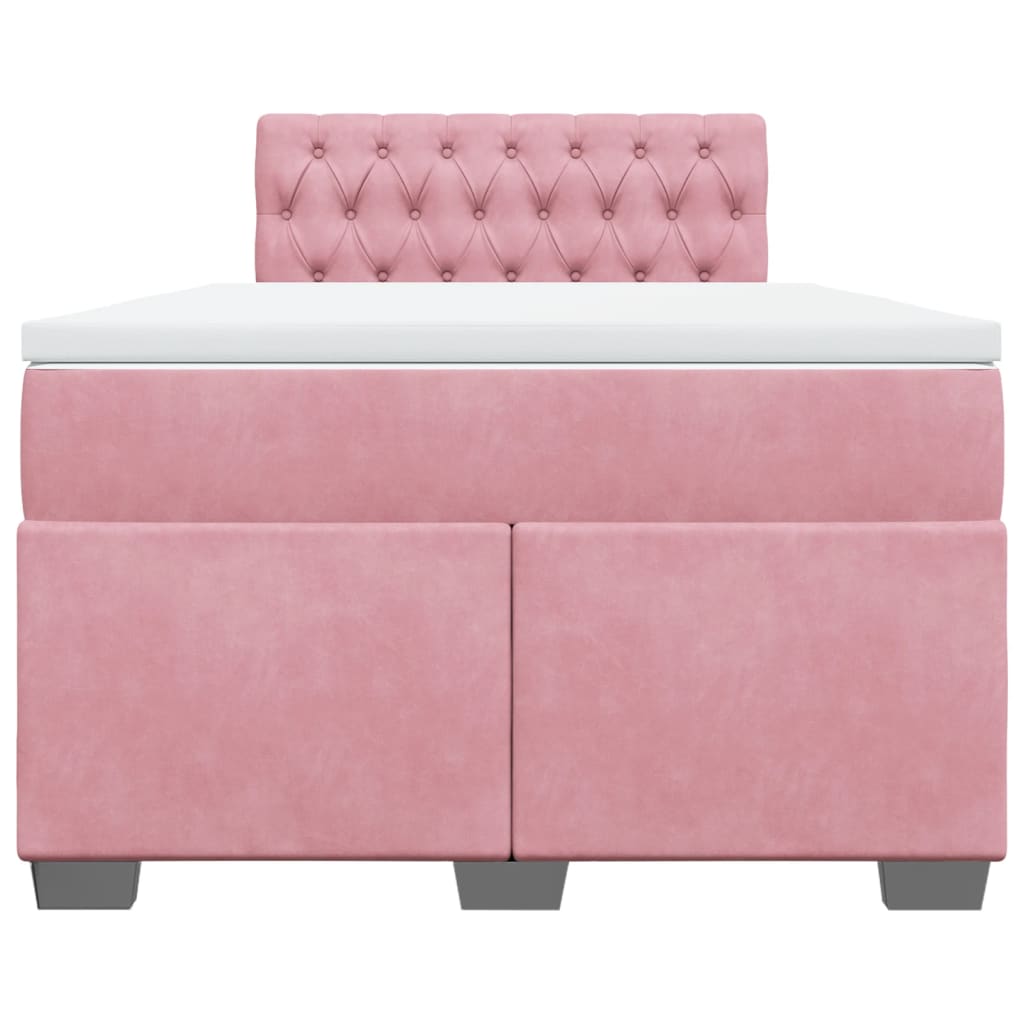 Box spring krevet s madracem ružičasti 120 x 200 cm baršunasti