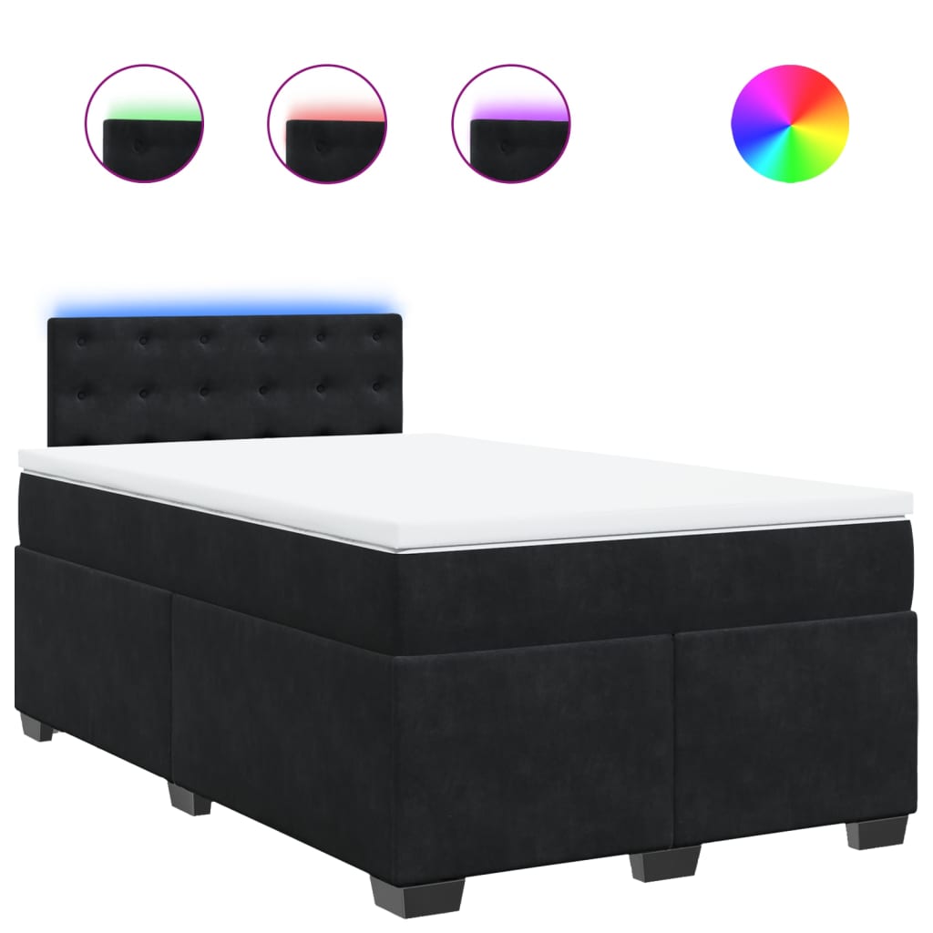 Box spring krevet s madracem crni 120 x 200 cm baršunasti