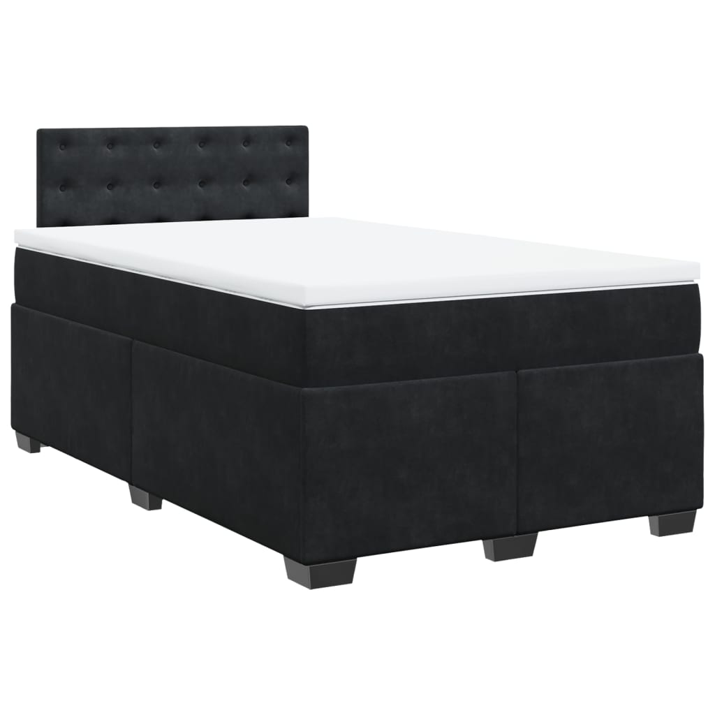 Box spring krevet s madracem crni 120 x 200 cm baršunasti