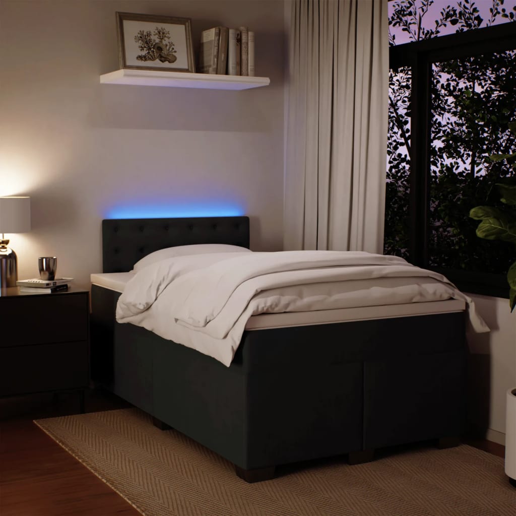 Box spring krevet s madracem crni 120 x 200 cm baršunasti