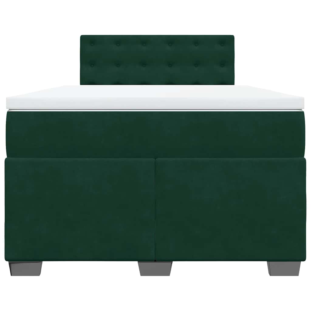 Box spring krevet s madracem tamnozeleni 120x200 cm baršunasti