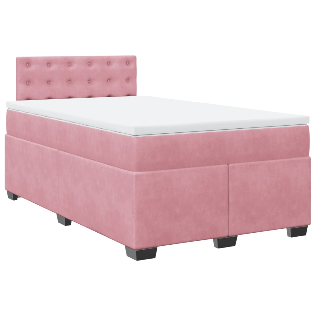 Box spring krevet s madracem ružičasti 120 x 200 cm baršunasti