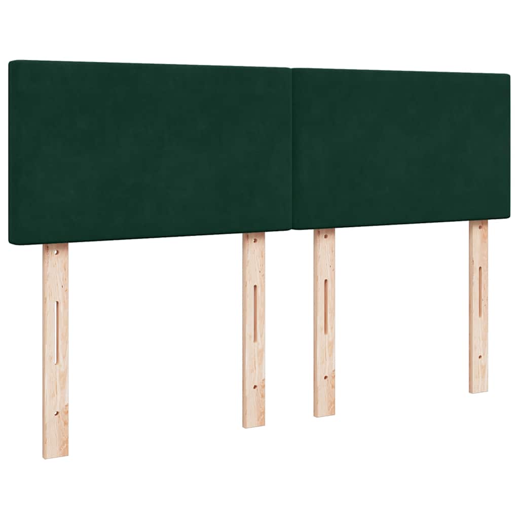 Krevet s oprugama i madracem tamnozeleni 140x200 cm baršunasti