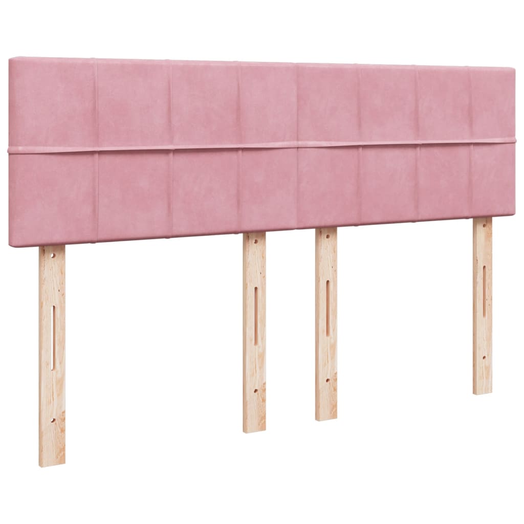 Krevet s oprugama i madracem ružičasti 160x200 cm baršunasti