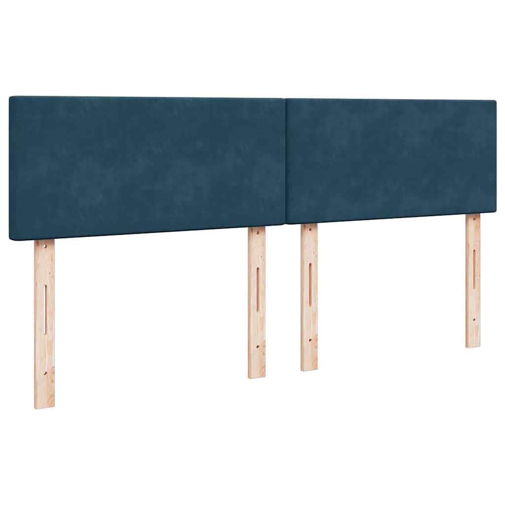 Krevet s oprugama i madracem plavi 180x200 cm baršunasti