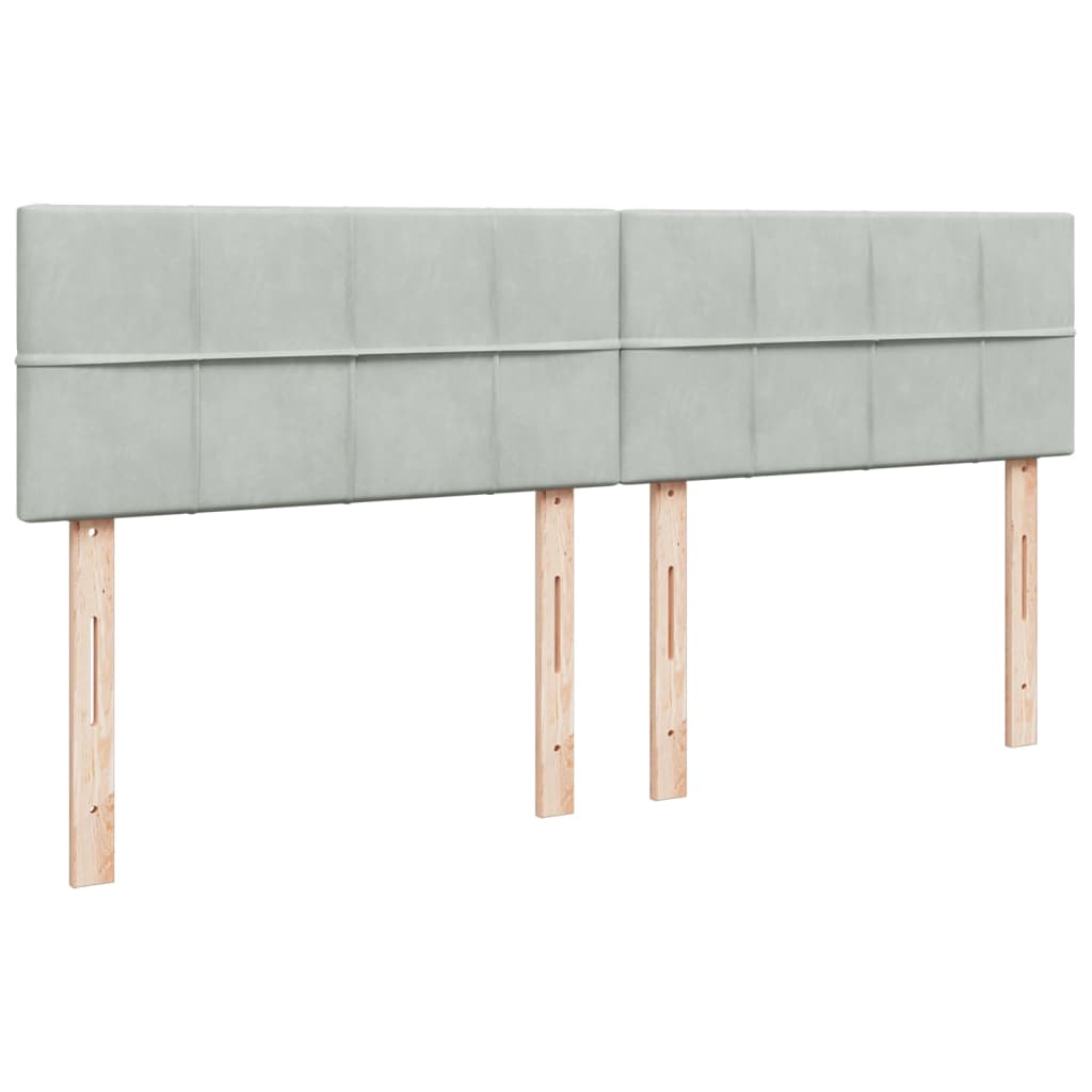 Krevet s oprugama i madracem svjetlosivi 180x200 cm baršunasti