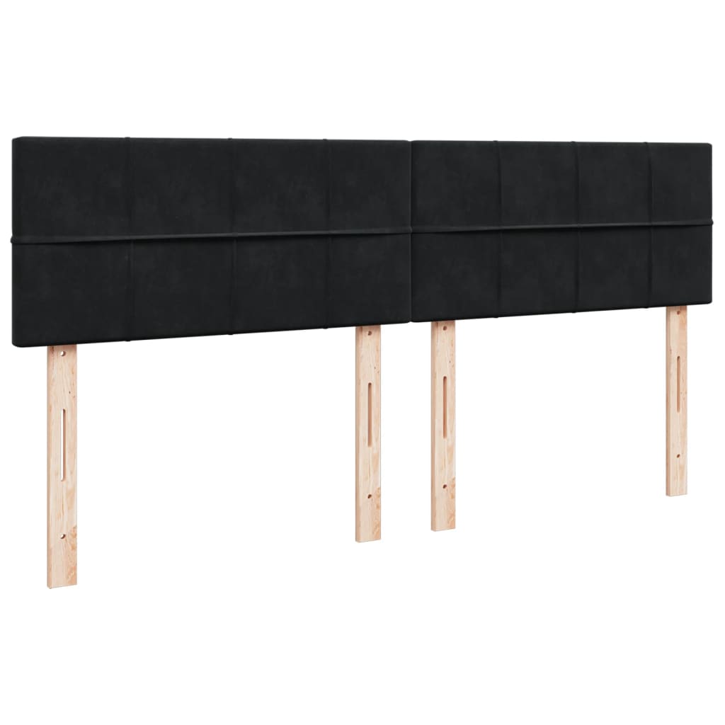 Krevet s oprugama i madracem crni 200x200 cm baršunasti