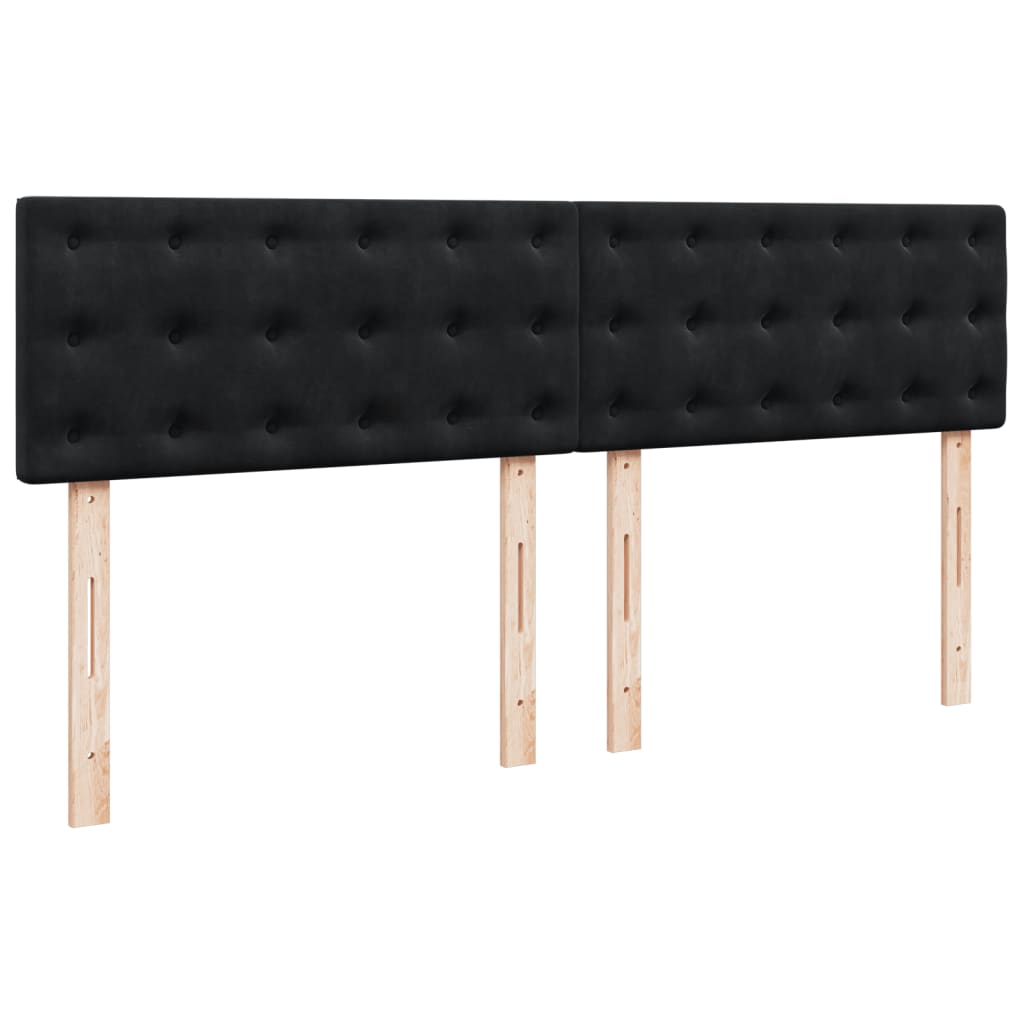Krevet s oprugama i madracem crni 200x200 cm baršunasti