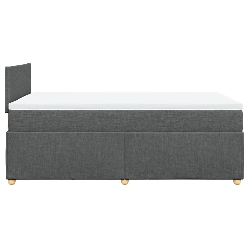 Krevet box spring s madracem tamnosivi 120 x 190 cm tkanina
