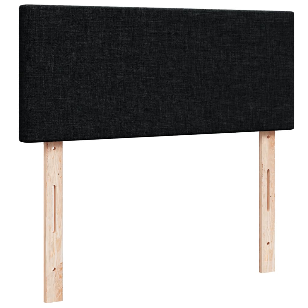 Krevet s oprugama i madracem crni 120 x 200cm od tkanine