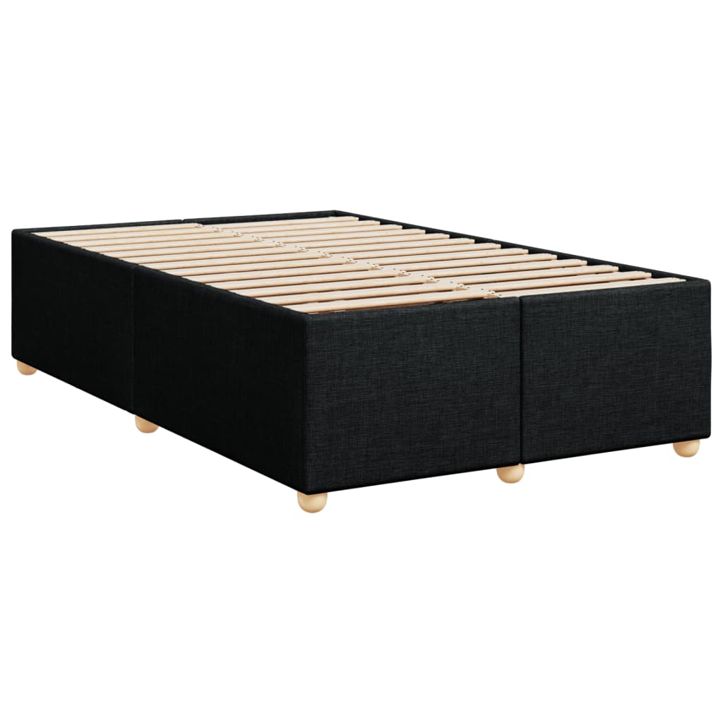 Krevet s oprugama i madracem crni 120 x 200cm od tkanine