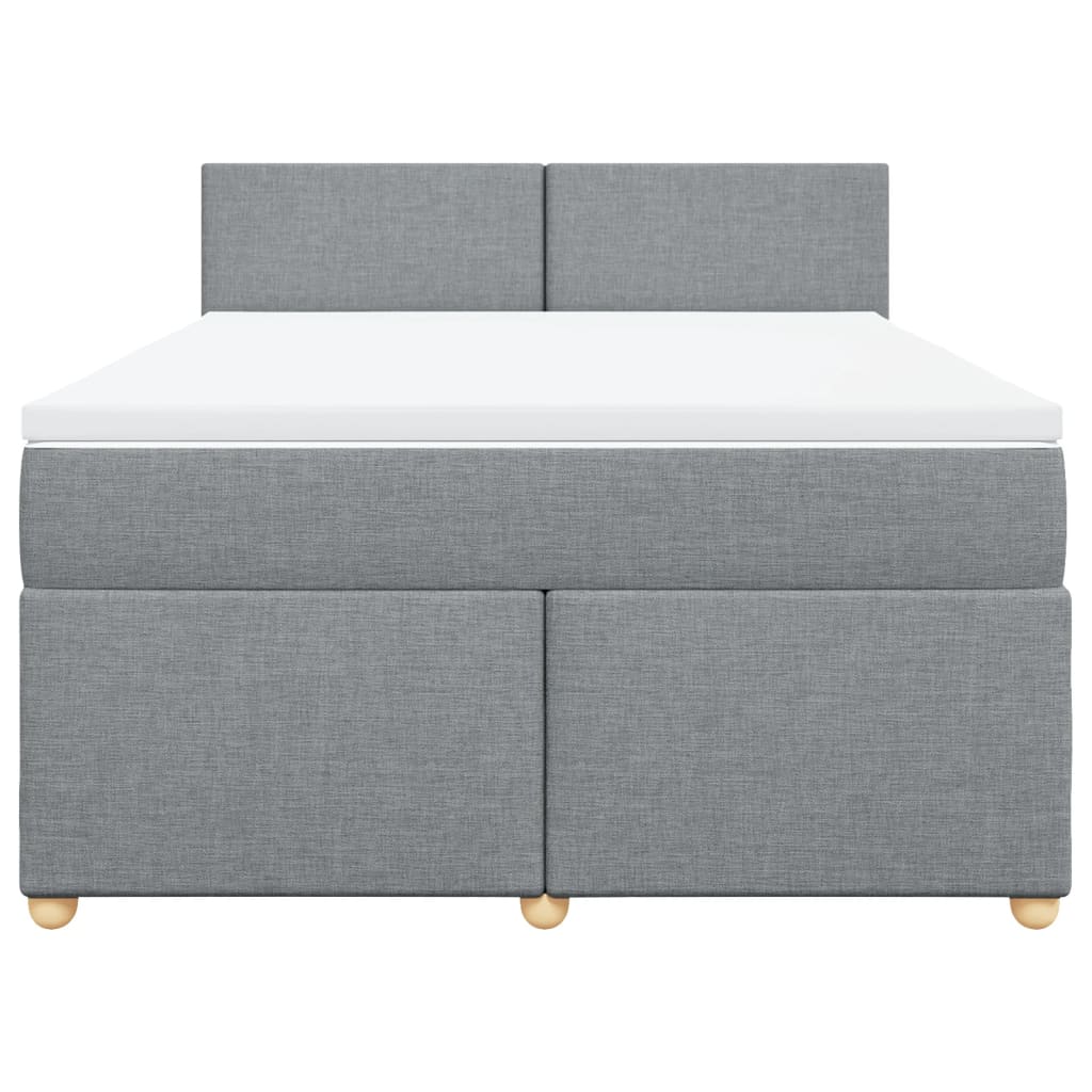 Krevet box spring s madracem svjetlosivi 140x200 cm od tkanine