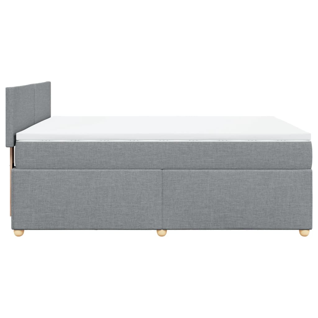 Krevet box spring s madracem svjetlosivi 140x200 cm od tkanine