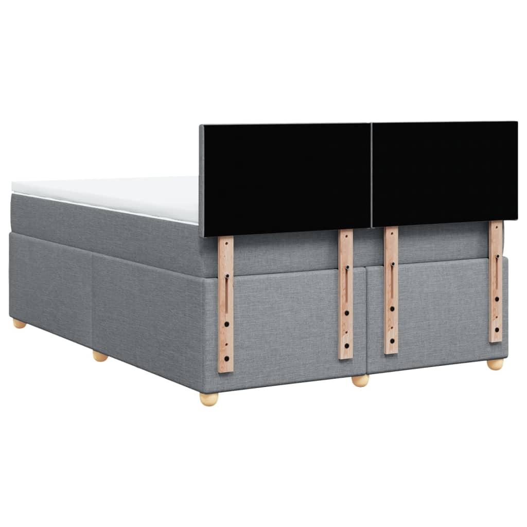 Krevet box spring s madracem svjetlosivi 140x200 cm od tkanine