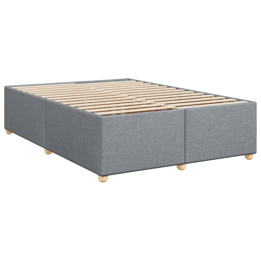 Krevet box spring s madracem svjetlosivi 140x200 cm od tkanine