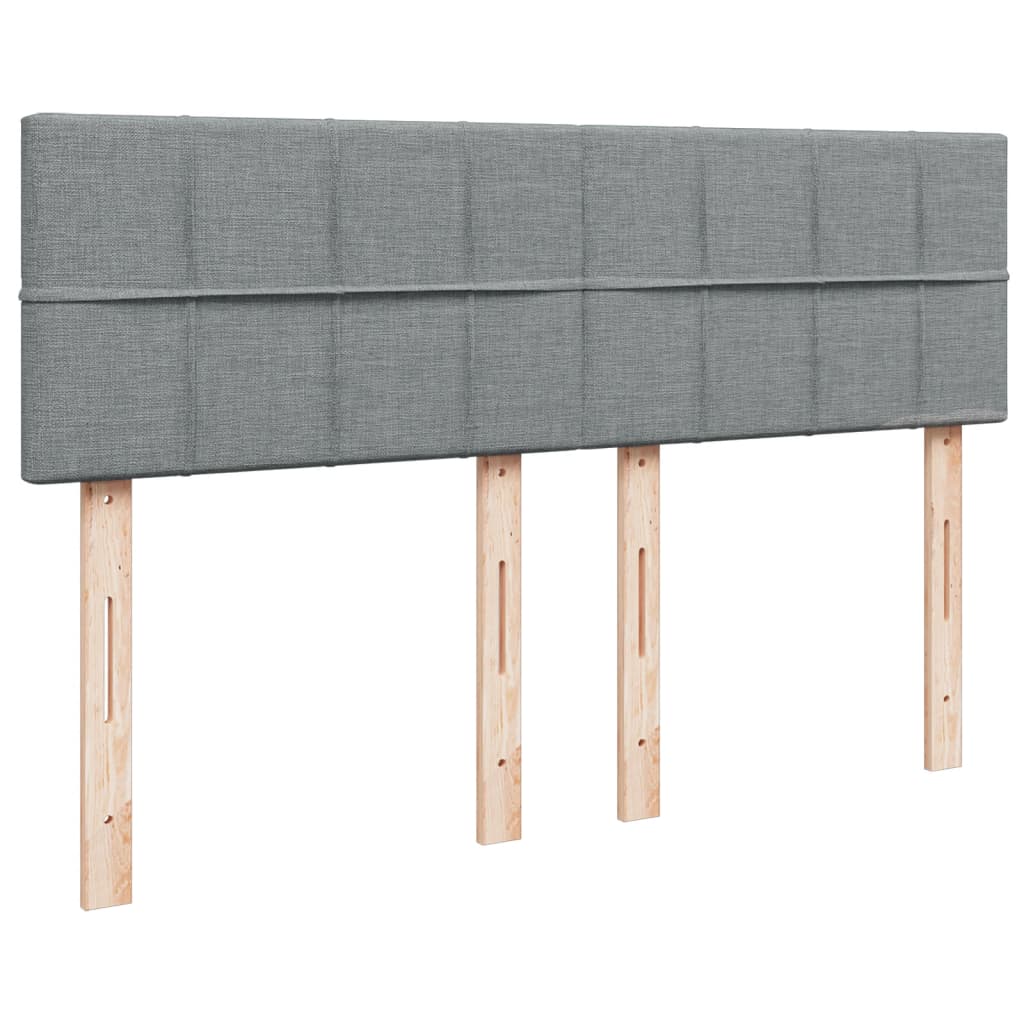 Krevet box spring s madracem svjetlosivi 140x200 cm od tkanine